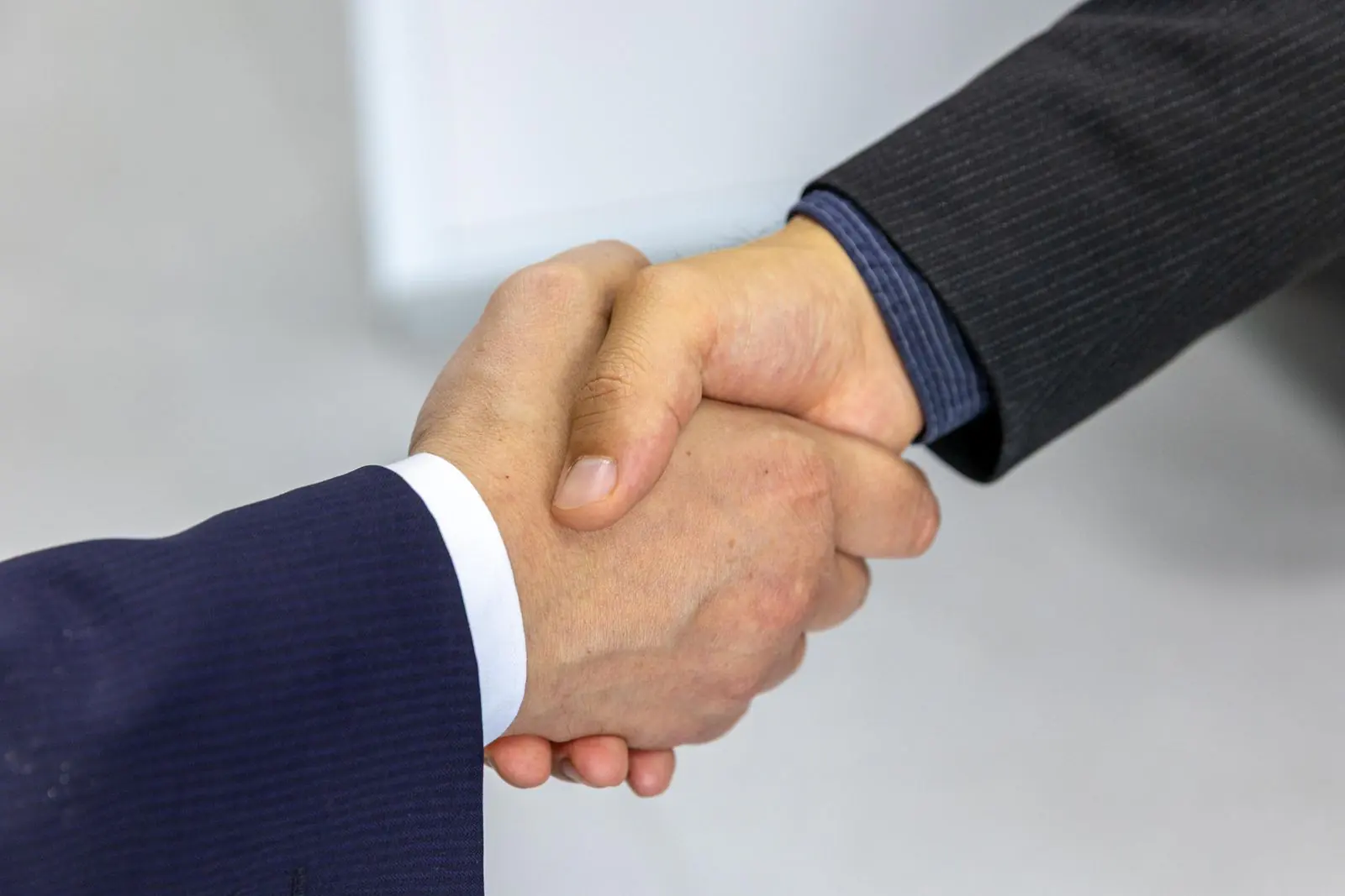 Two business people shaking hands